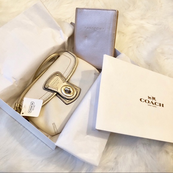 Coach Handbags - Authentic Leather Coach Legacy Wristlet